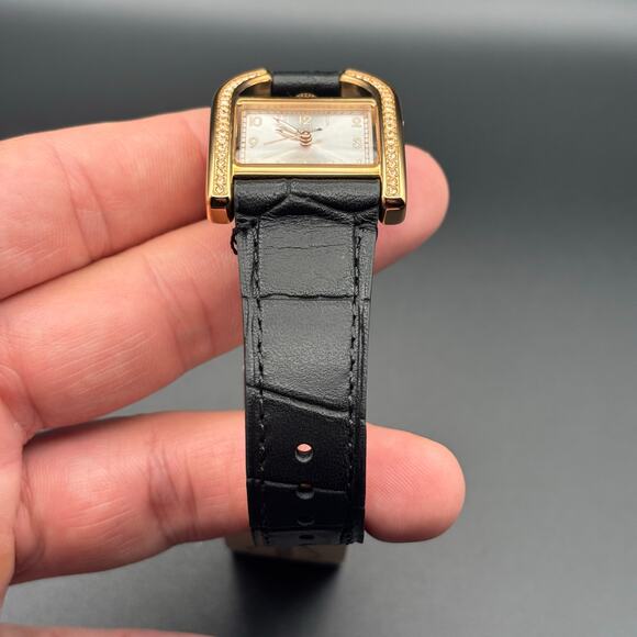 Fossil Harwell ES5263 Women’s 28mm Rose-Gold Case, Black Leather, Quartz NIBWT - Picture 10 of 17